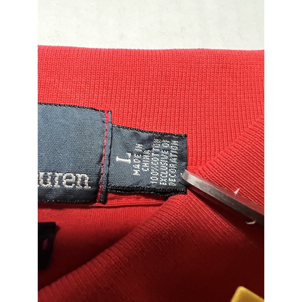 Vintage Polo Ralph Lauren Shirt Men's Large‎ Flesh Pony Golf Casual Preppy Red - Picture 6 of 10